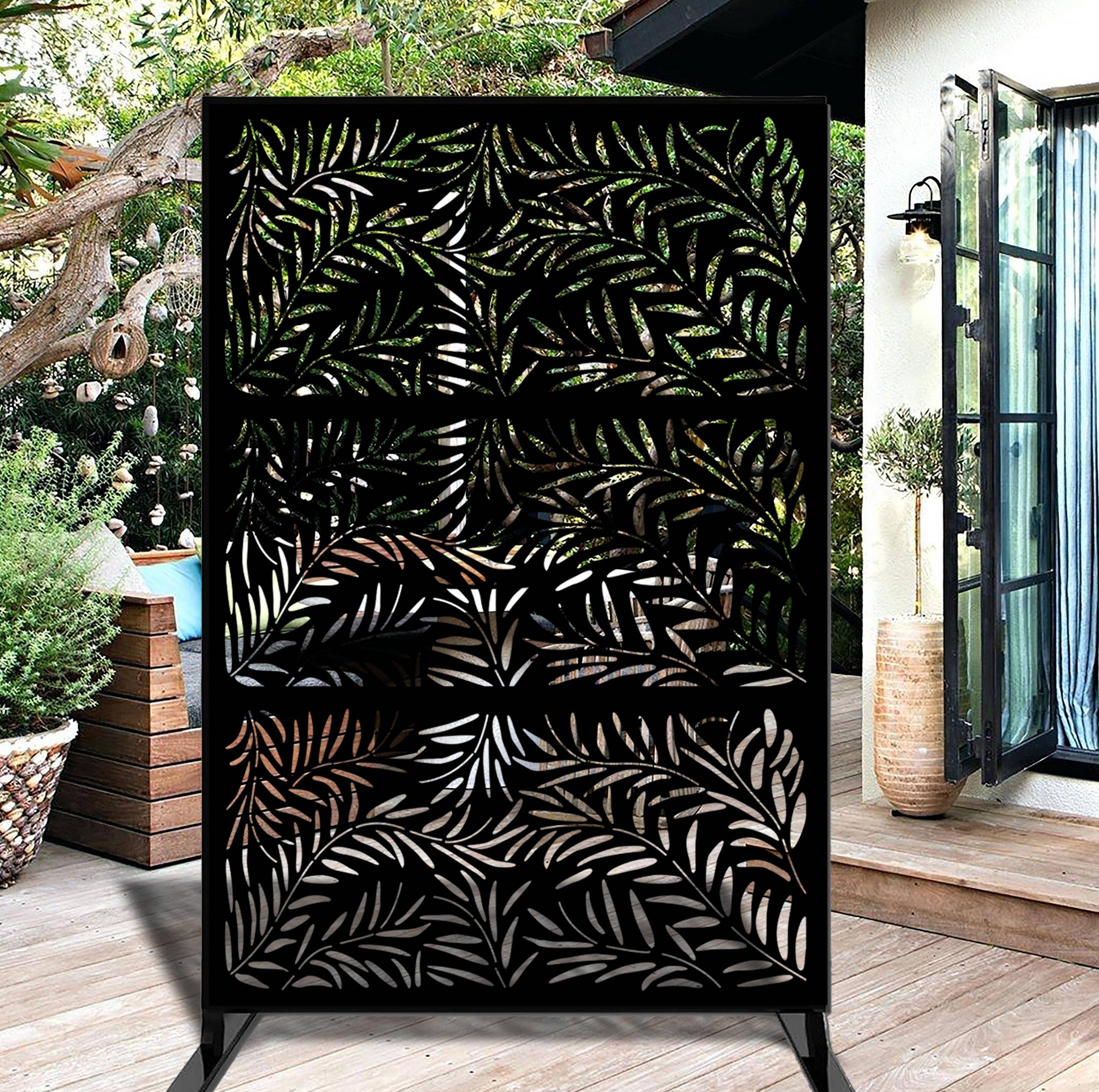 Porpora 6.5 ft. H x 4 ft. W Laser Cut Metal Privacy Screen